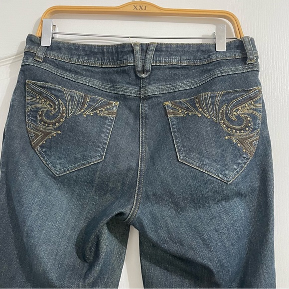 Cleo Flare Detailed Pocket Designs Denim Jeans Size US 8P - Picture 3 of 11
